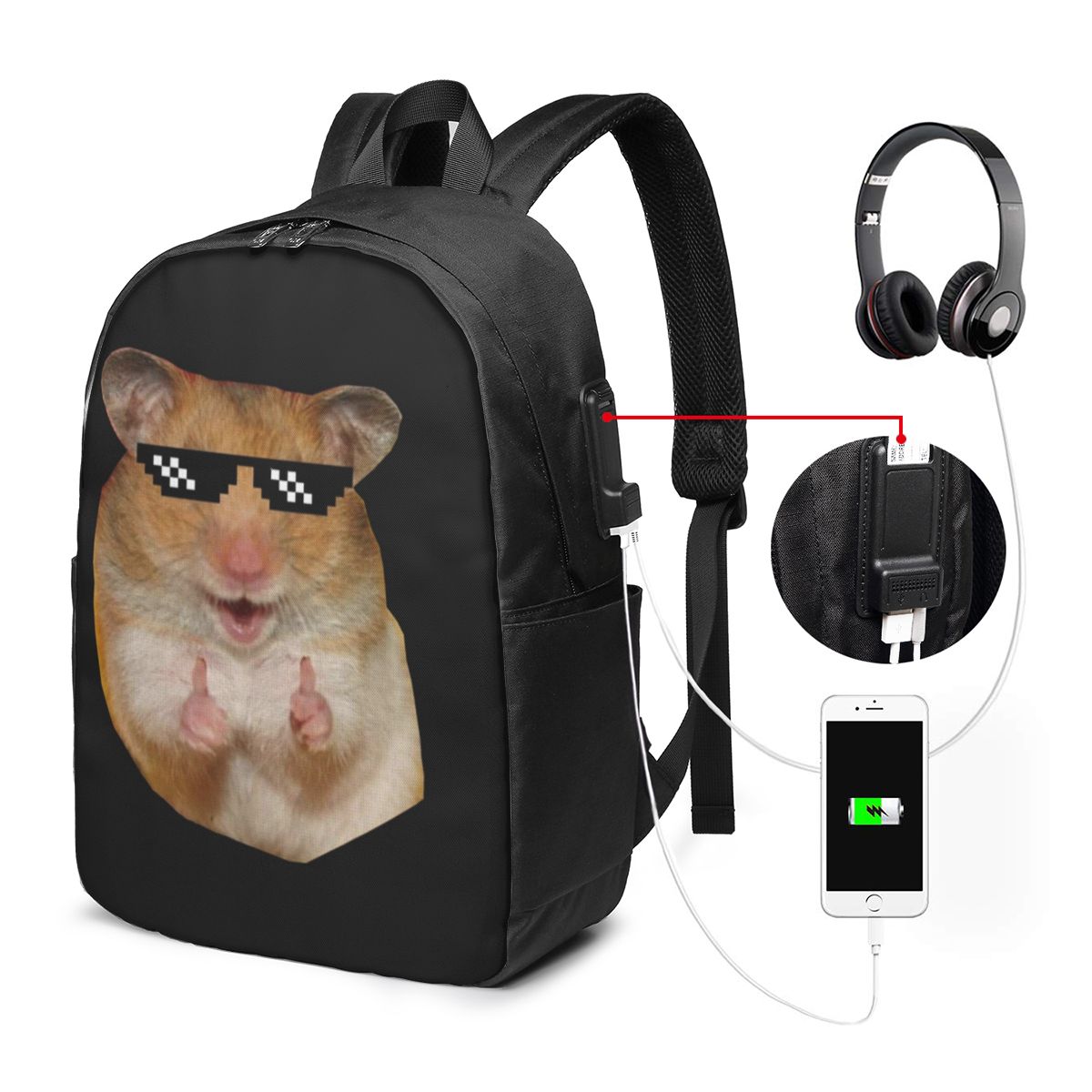 Laptop Bag - Tas Ransel Hamster Lucu Tas Notebook