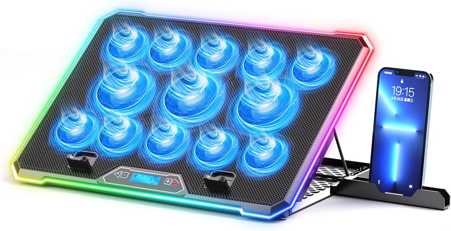Laptop Cooling Pad - Bantalan pendingin Laptop RGB, kipas pendingin