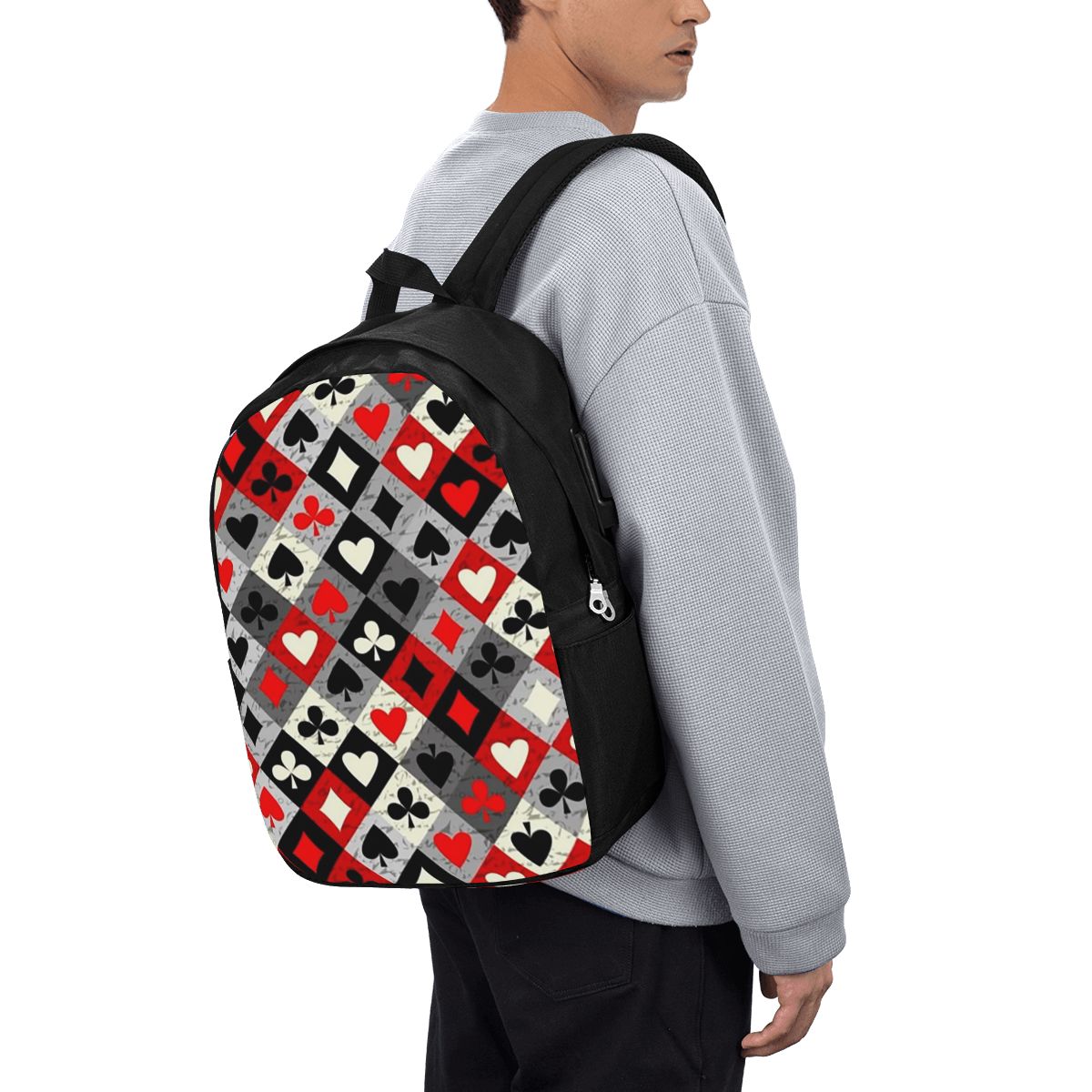 Laptop Bag - Tas Ransel Motif Kartu Poker, Tas