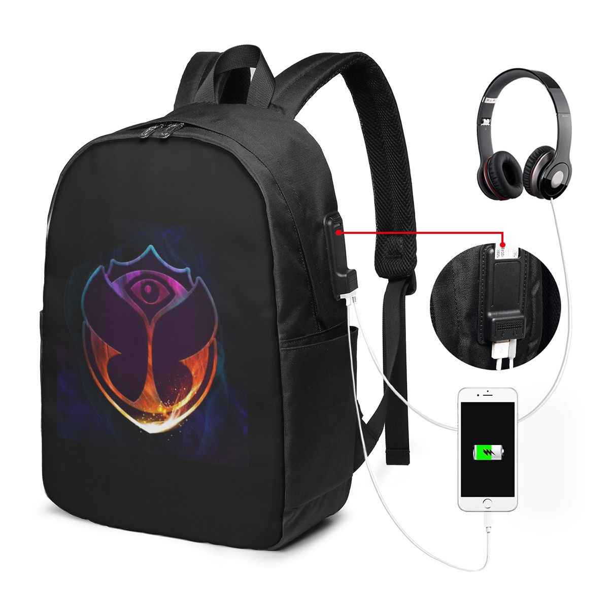 Laptop Bag - Tomorrowland Butterfly Backpack Travel Notebook Bag