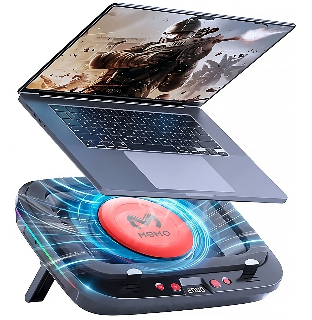 Laptop Cooling Pad - Pendingin Laptop Memo dengan Layar LED,
