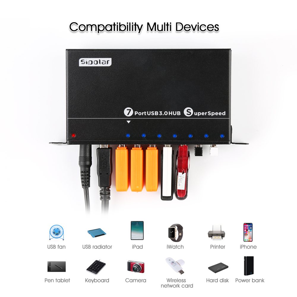 Usb Hub - A-173 Hub USB 3.0 Industri 7