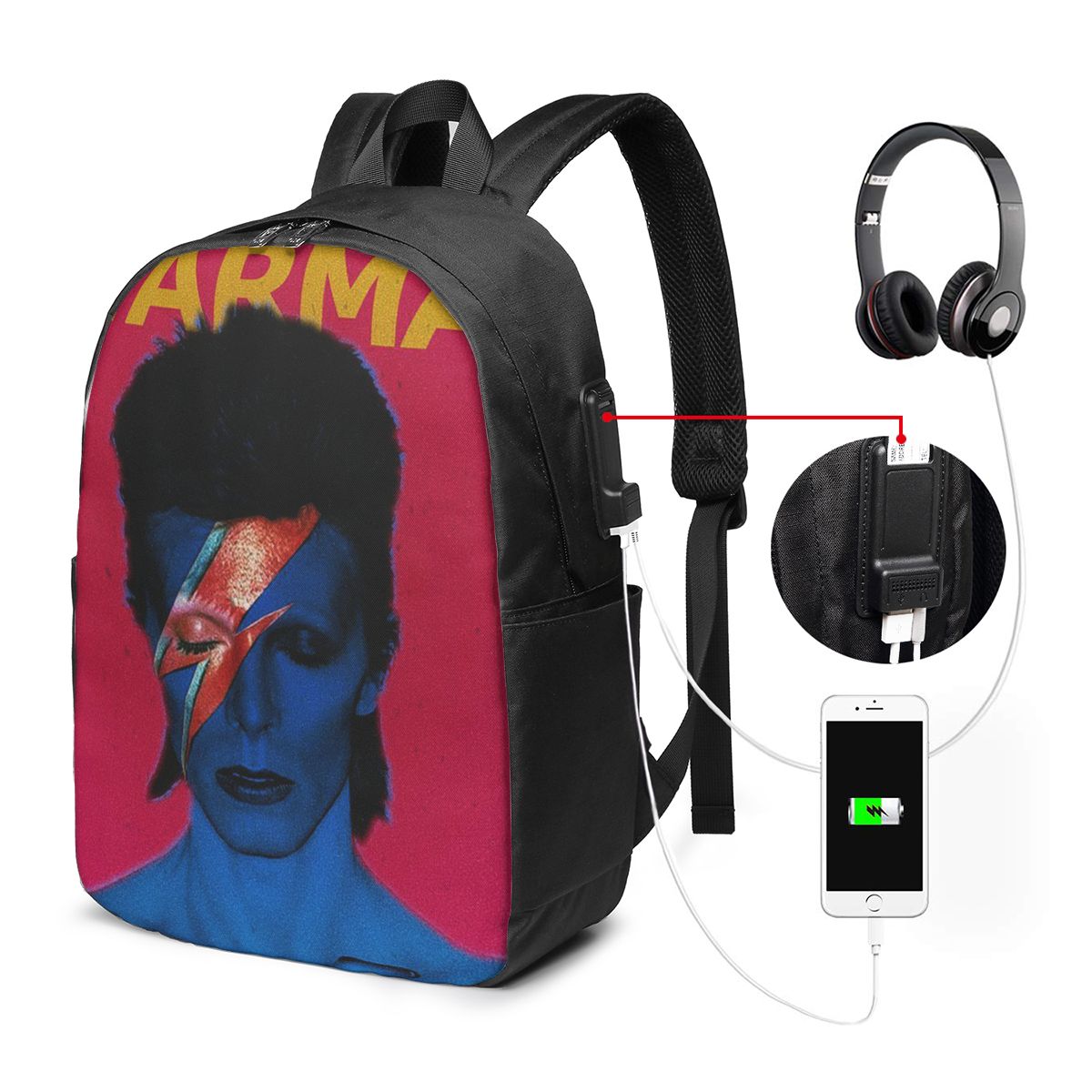 Laptop Bag - Davids Bowied Backpack Travel Notebook Bag