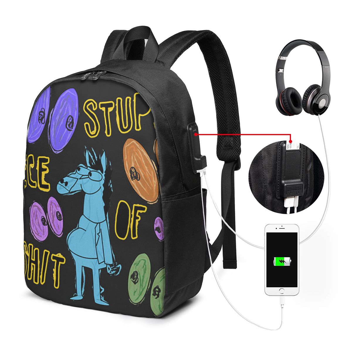 Laptop Bag - Kartun Bojack Horseman Stupid Piece Of