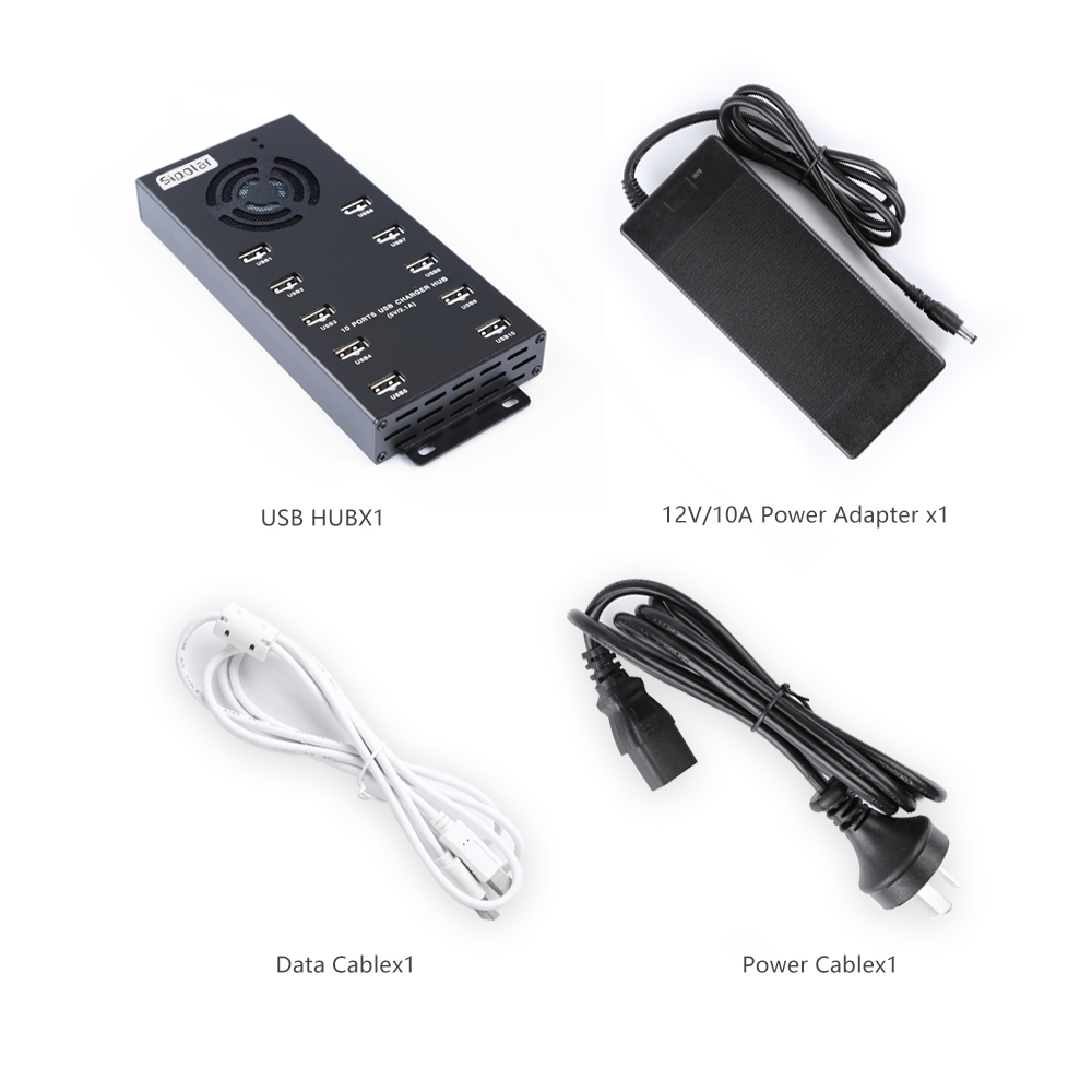 Hub USB Pengisian Cepat 10 Por - Usb Hub ulasan dan harga