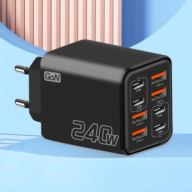 Pengisi Daya USB C GaN 240W 8  - Laptop Charger ulasan dan harga