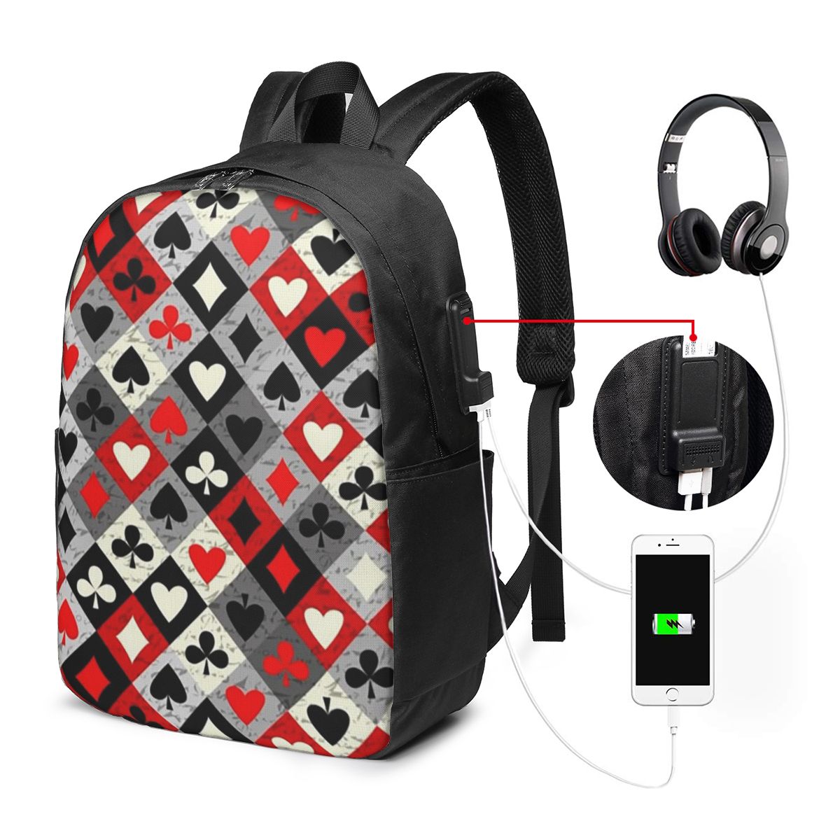 Tas Ransel Motif Kartu Poker,  - Laptop Bag ulasan dan harga