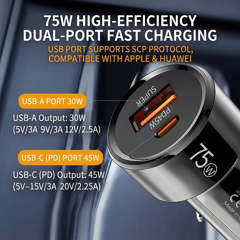 Pengisi Daya Mobil Dual Port 7 - Usb C Hub ulasan dan harga