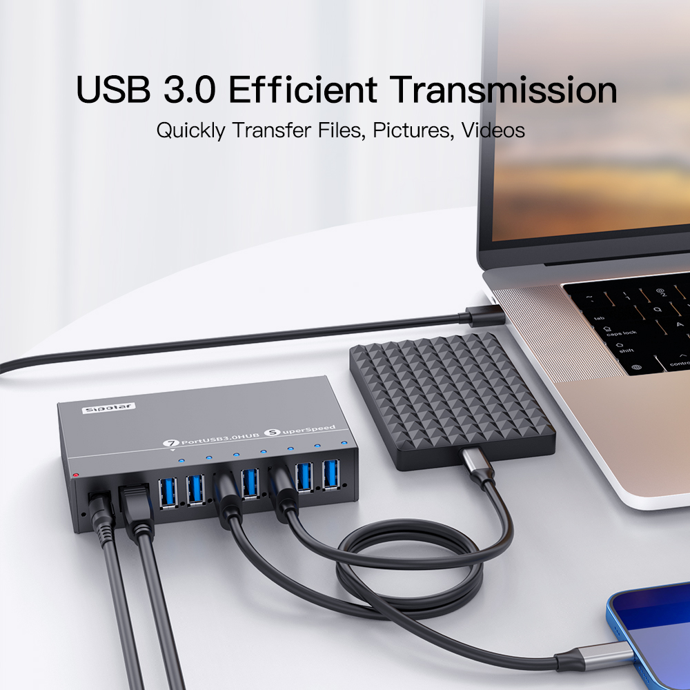 A173 7 Port USB3.0 Hub Industr - Usb Hub ulasan dan harga