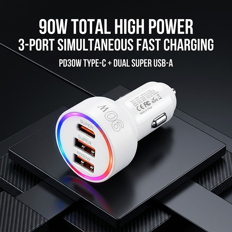 Adaptor Charger Mobil 90W deng - Usb C Hub ulasan dan harga