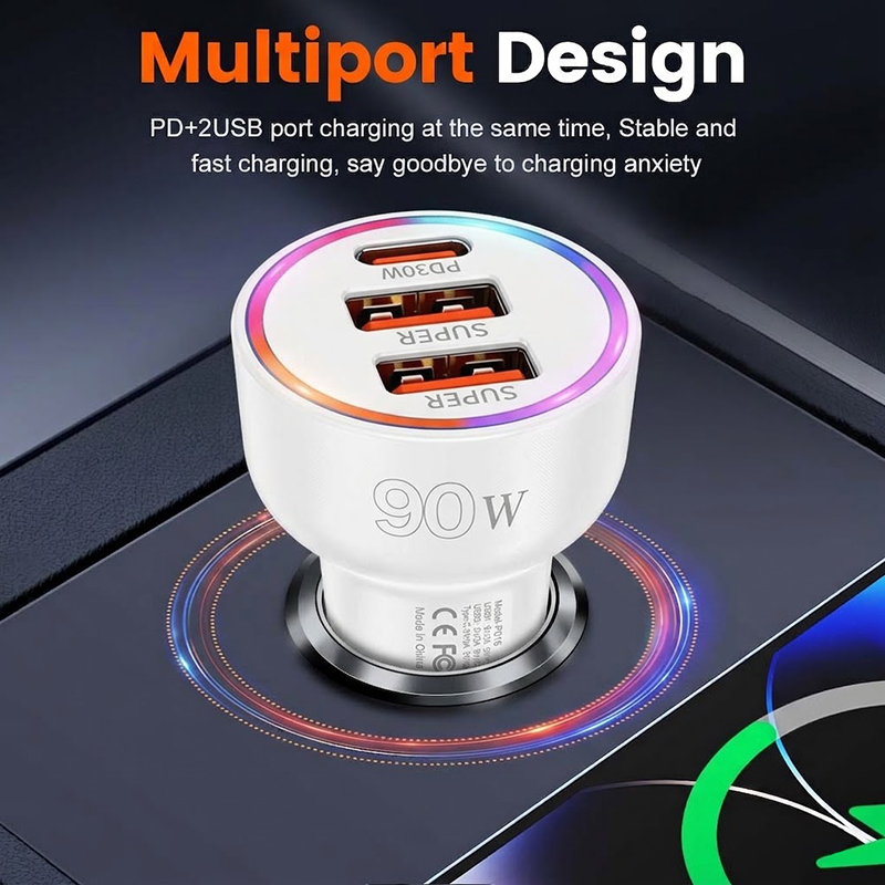 Adaptor Charger Mobil 90W deng - Usb C Hub ulasan dan harga